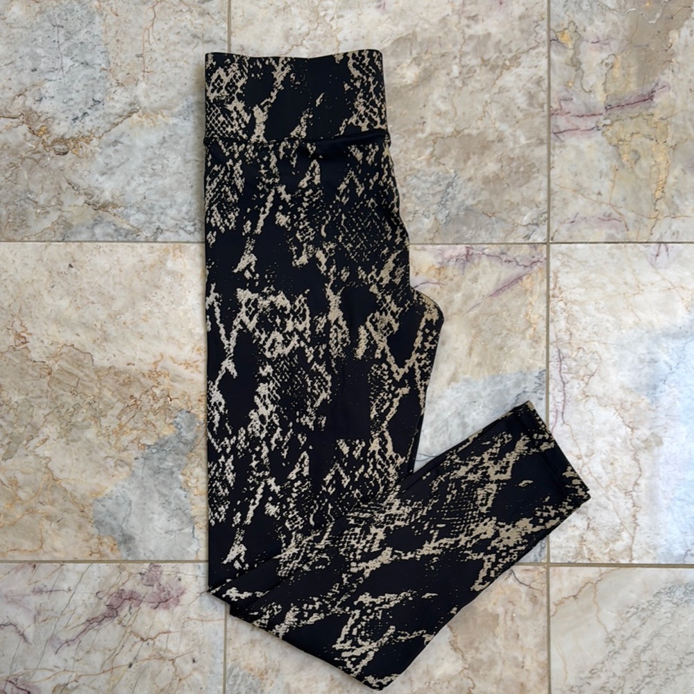 Women's Black and Tan snake print leggings